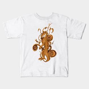 Ornate Golden Dragon Kids T-Shirt